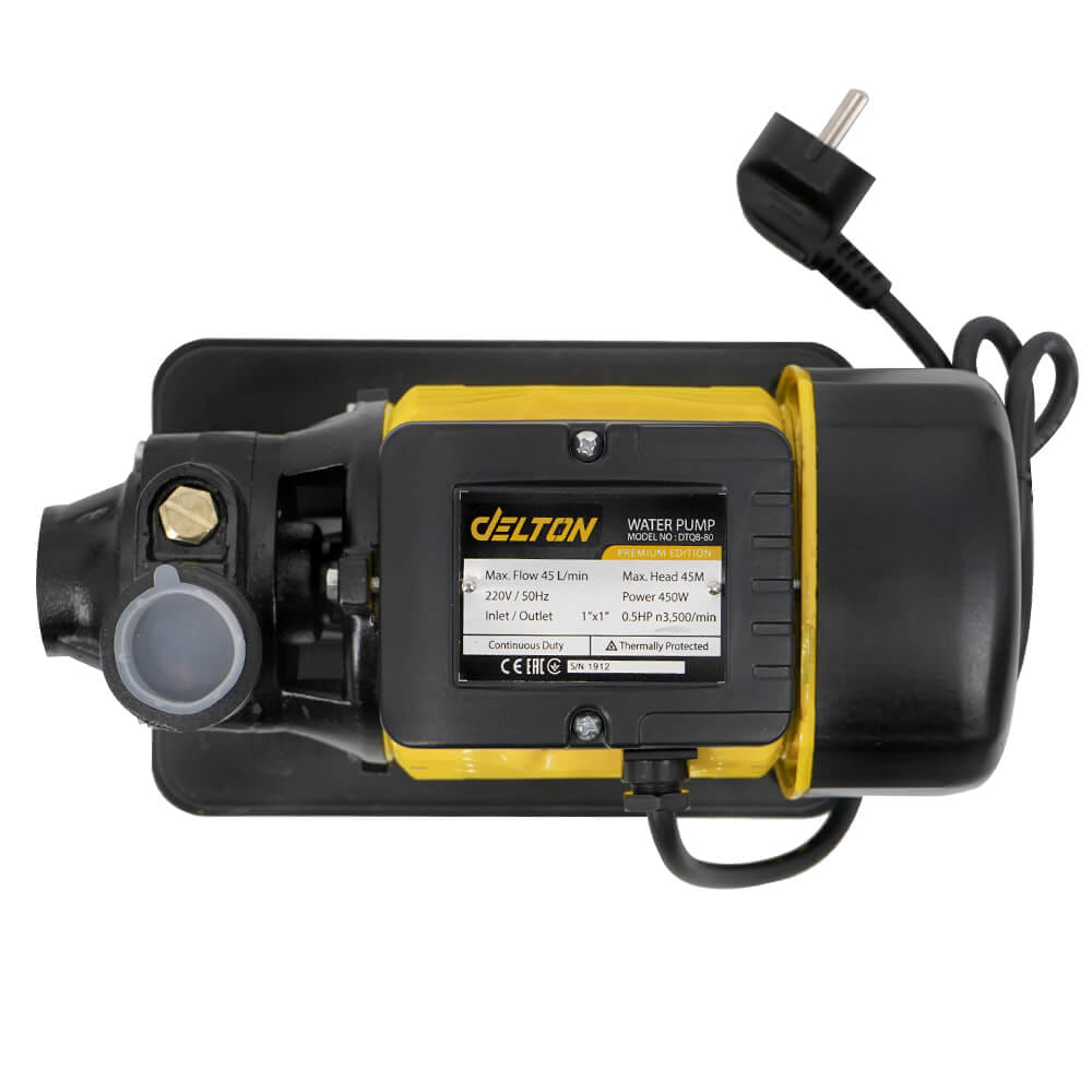 ปั๊มน้ำหอยโข่ง DELTON รุ่น DTQB-80 ขนาด 1 นิ้ว 0.5 แรงม้า 450 วัตต์_6
